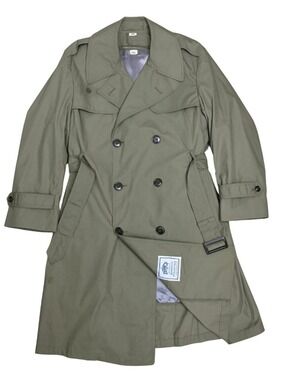 US ARMY NAVY MARINES DSCP Trench Coat Garrison Collection Rain Jacket Mens Large